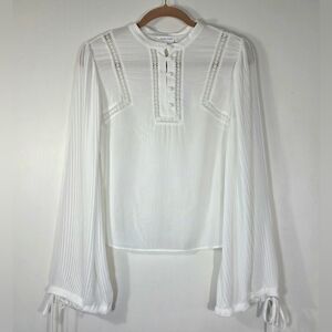 NEW ANINE BING PLISSE FLOWY BOHEMIAN BLOUSE.